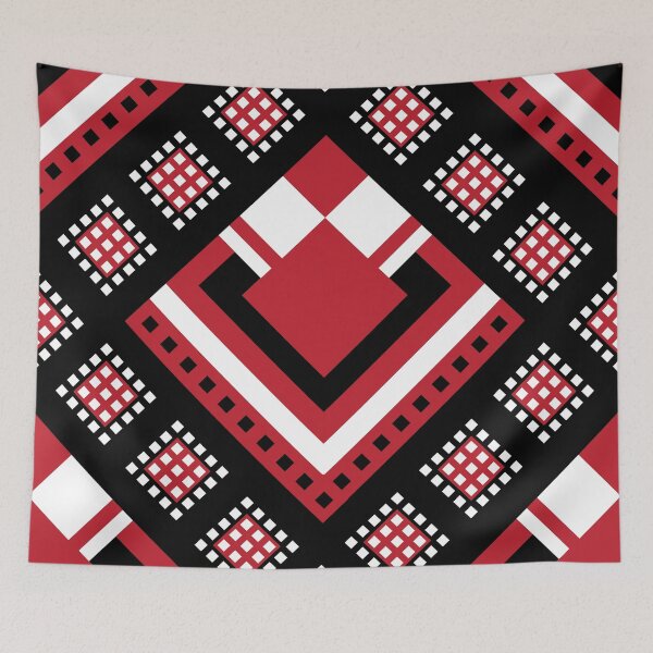 Item preview, Modified Traditional Retso Pattern- Zimbabwe (Red, White and Black)  designed and sold by DesignbyDAE.
