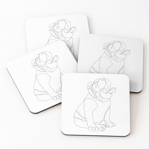 Item preview, Yawning English Bulldog Puppy Line Art designed and sold by Noewi.