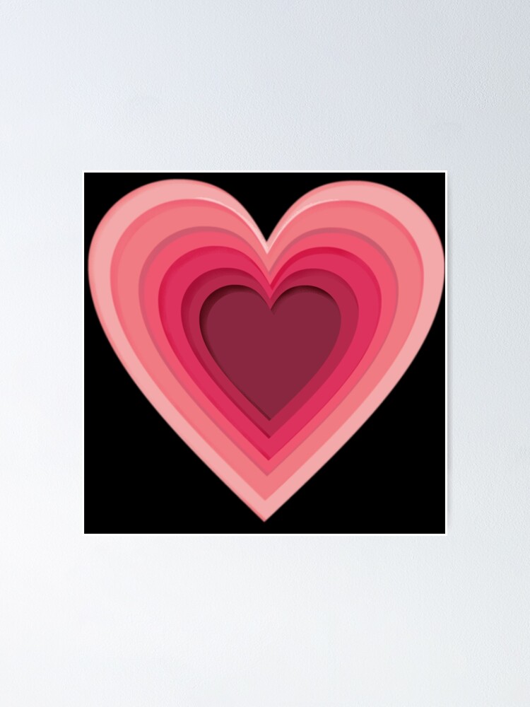 Paper Hearts - Pink Paper Art - Cut Outs Poster for Sale by  SilverSquirrels