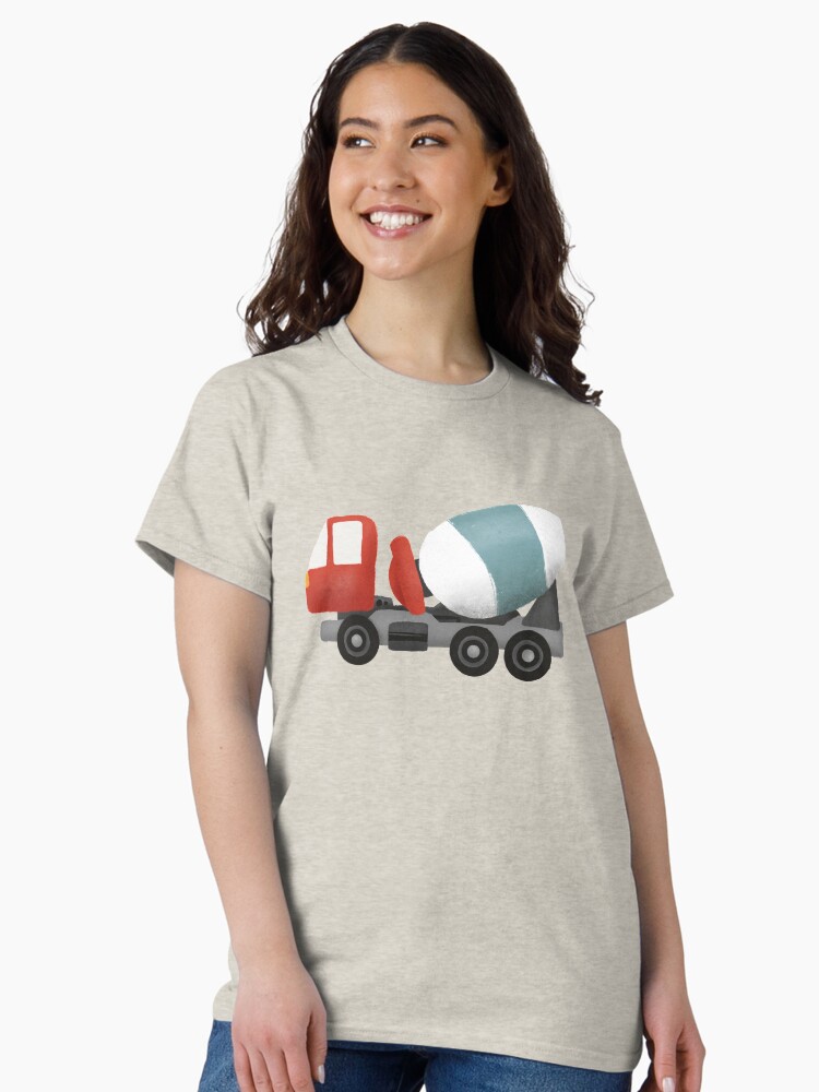 Thumbnail 2 of 7, Classic T-Shirt, Boys Cute Blue Cement Mixer and Construction Transport Pattern Kids designed and sold by aimeegray.