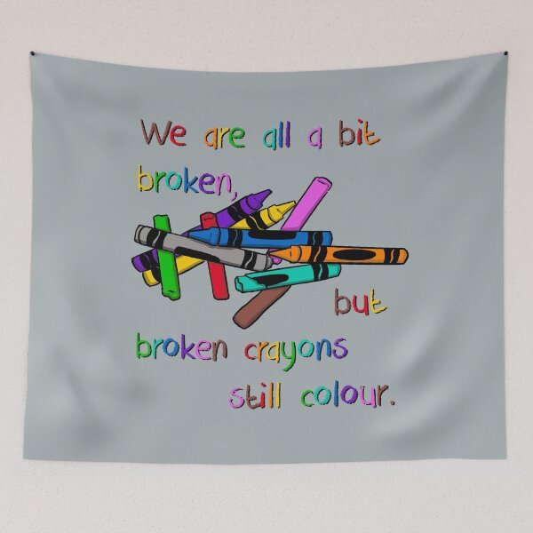 Item preview, Broken crayons grey designed and sold by Pickle-Lily.