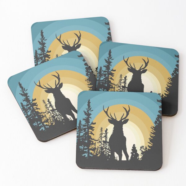 Item preview, Pastel Sunset Reindeer In The Woods Silhouette designed and sold by Artbysaeme.