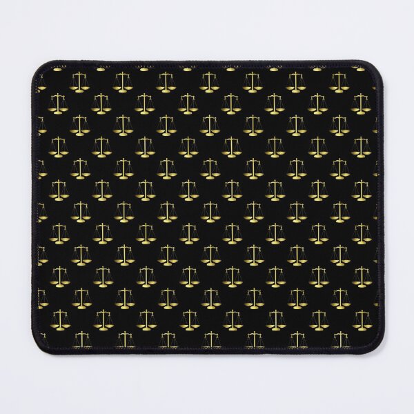 Item preview, Gold Scales Of Justice on Black Repeat Pattern All Over Print  designed and sold by podartist.