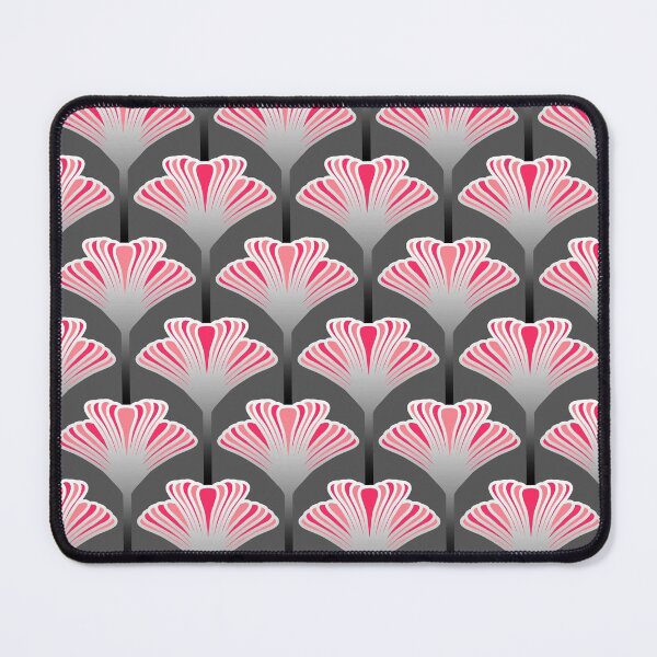 Item preview, Art Deco Lily, Gray / Grey and Coral Pink  designed and sold by Marymarice.