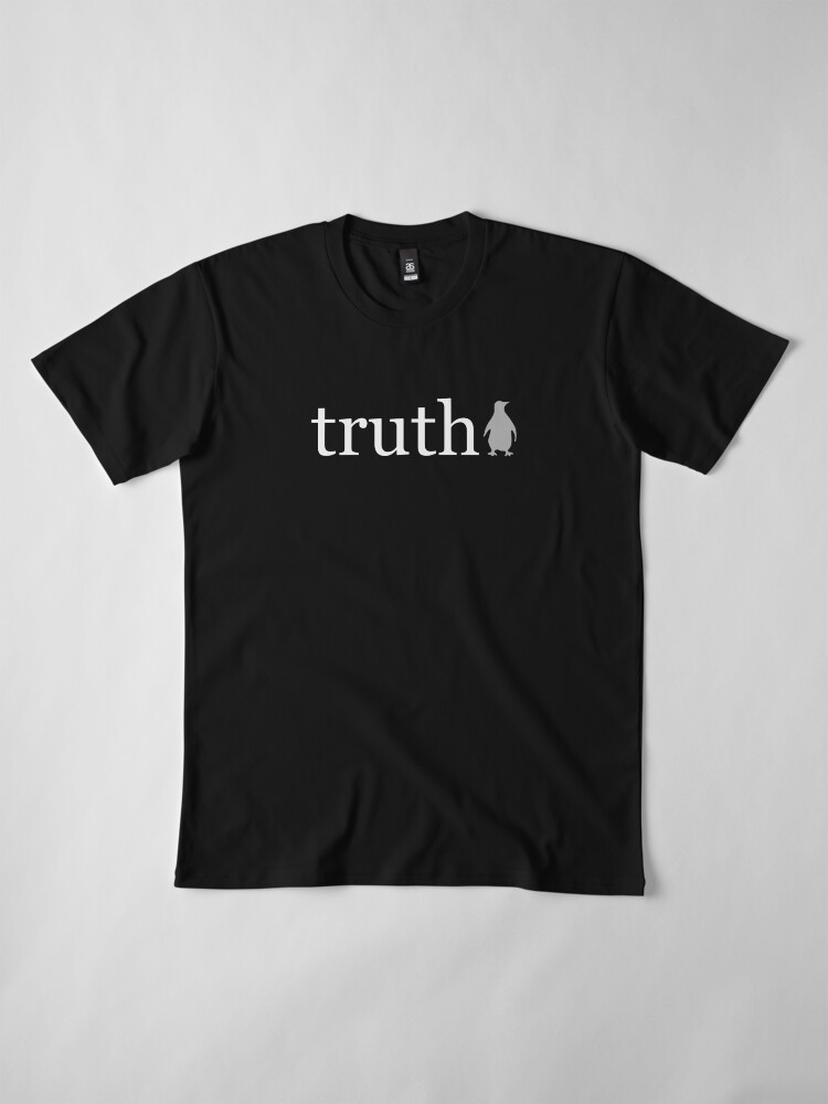 Alternate view of The Word Truth in White on a Black Background Premium T-Shirt