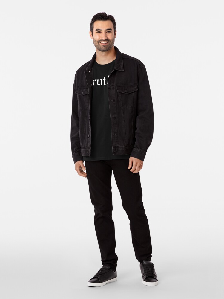 Alternate view of The Word Truth in White on a Black Background Premium T-Shirt