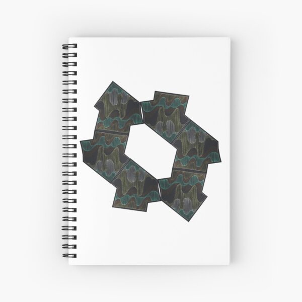 Waves collage ring 2 Spiral Notebook