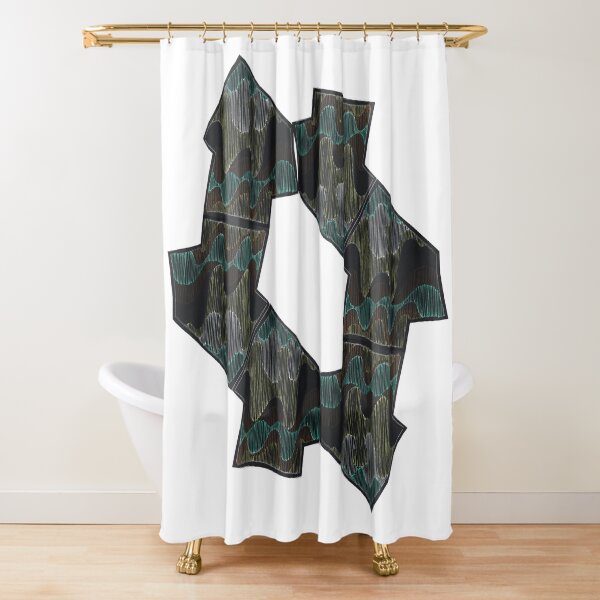 Waves collage ring 2 Shower Curtain