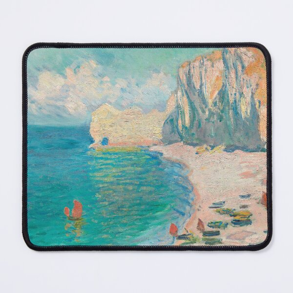 Item preview, Impressionist Painting The Beach and the Falaise d'Amont (1885) by Claude Monet designed and sold by Designedbysm.