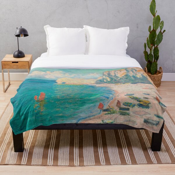Item preview, Impressionist Painting The Beach and the Falaise d'Amont (1885) by Claude Monet designed and sold by Designedbysm.