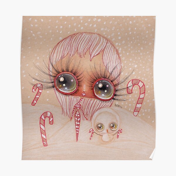 candycanegirl with snowman Poster
