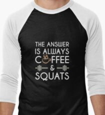 Kaffee & Kniebeugen Baseballshirt für Männer