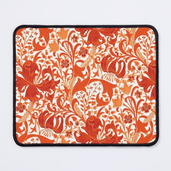 Item preview, William Morris Iris and Lily, Mandarin Orange designed and sold by Marymarice.