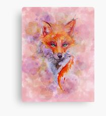 Watercolor colorful Fox Metallbild