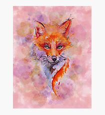 Watercolor colorful Fox Photographic Print