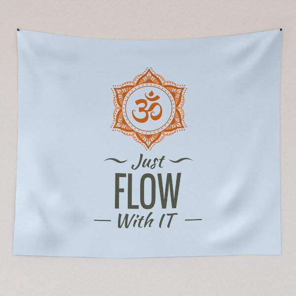 Item preview, Just Flow With IT Yoga Om Mandala designed and sold by MindfulMeta.