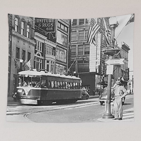 Item preview, Trolley Car, Lehigh Valley Transit Company, 600 block of Hamilton 1937, Allentown PA, Downtown Allentown, designed and sold by Nostrathomas66.