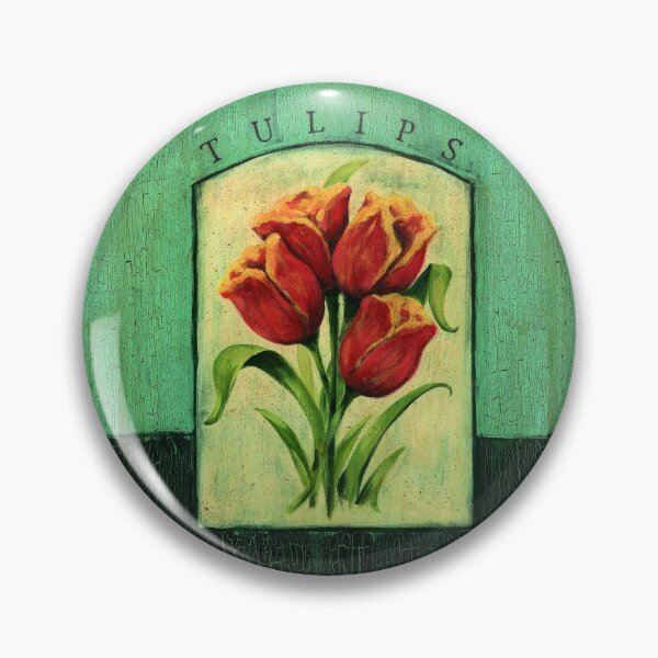 Item preview, Garden Floral Red Tulips Folk Art  designed and sold by Shadowlight21.