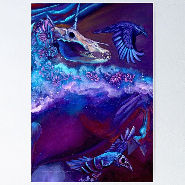 Item preview, Dark Fantasy Unicorn & Ravens designed and sold by Wingsoffantasy.