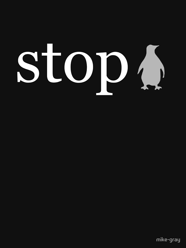 The Word Stop in White on a Black Background by mike-gray
