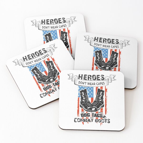 Item preview, Heroes Don't Wear Capes, They Wear Dog Tags & Combat Boots 4th of July designed and sold by ZETTIF ⭐⭐⭐⭐⭐.