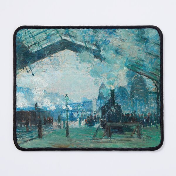 Item preview, Impressionist Painting Arrival of the Normandy Train, Gare Saint-Lazare (1887) by Claude Monet designed and sold by Designedbysm.