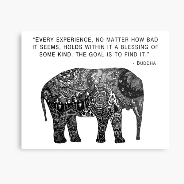 Buddha Wisdom Elephant Metal Print