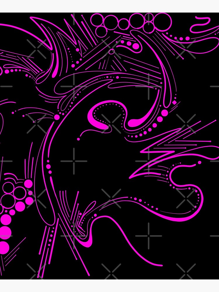 Thumbnail 6 of 6, Apron, Magenta Pink Paisley Abstract Pattern on Black designed and sold by that5280lady.