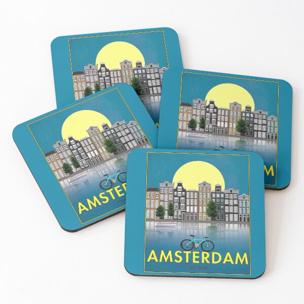 Item preview, AMSTERDAM : Vintage Bicycle Abstract Print designed and sold by posterbobs.