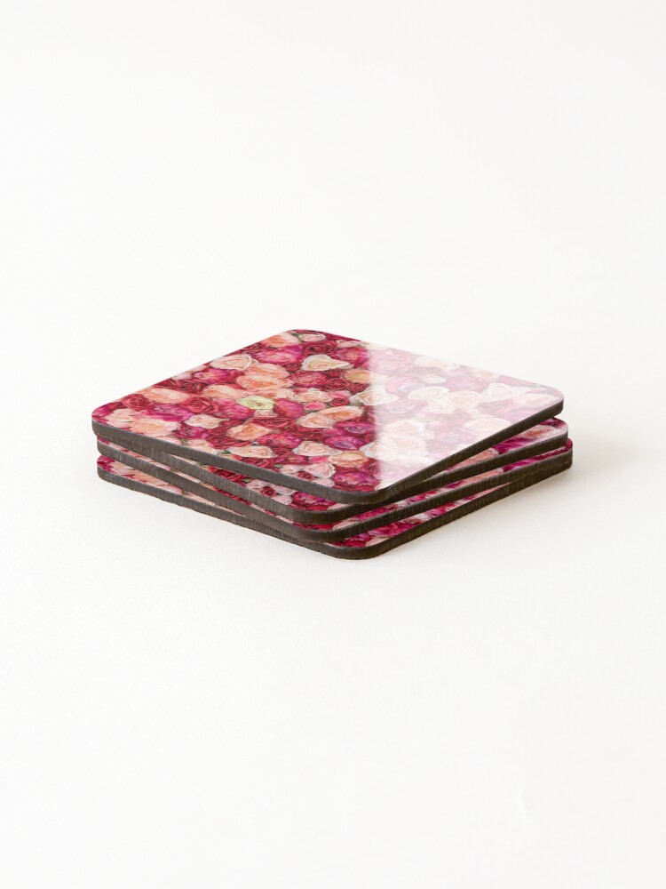 Thumbnail 4 of 5, Coasters (Set of 4), Roses designed and sold by RizaMonera.