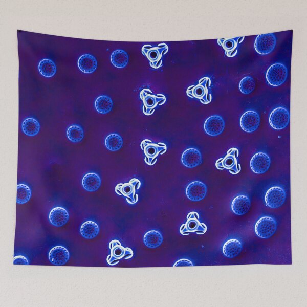 Item preview, Diatom - Lindavia in SEM (cribra, blue) designed and sold by DiatomsATTACK.
