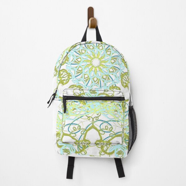 Item preview, ֎ STARFISH ֍ Scribbles ~*Limeade Sucker Punch*~ Retro Ocean Sea Marine Fish Creature ~ Mandala Medallion Kaleidoscope Sacred Geometry ~ green blue aqua tones designed and sold by Spinning Plates 360.