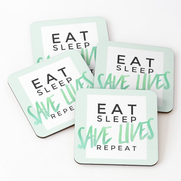 Item preview, East Sleep Save Lives Repeat - Green designed and sold by giftex.
