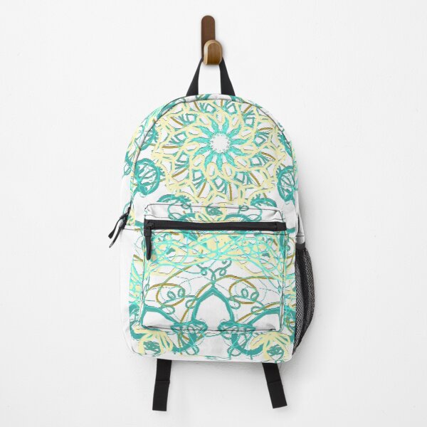 Item preview, ֎ STARFISH ֍ Scribbles ~*Mint Julep Sucker Punch*~ Retro Ocean Sea Marine Fish Creature ~ Mandala Medallion Kaleidoscope Sacred Geometry ~ green yellow mustard tones designed and sold by Spinning Plates 360.