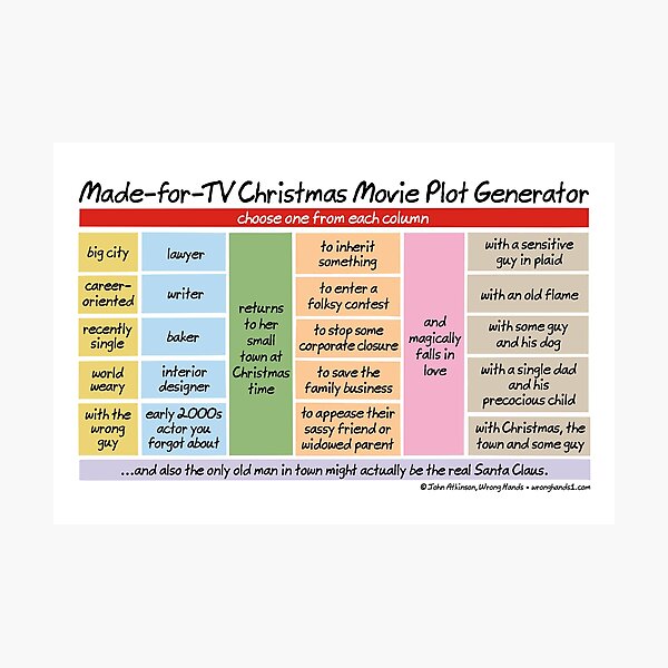 Item preview, Made-for-TV Christmas Movie Plot Generator designed and sold by WrongHands.
