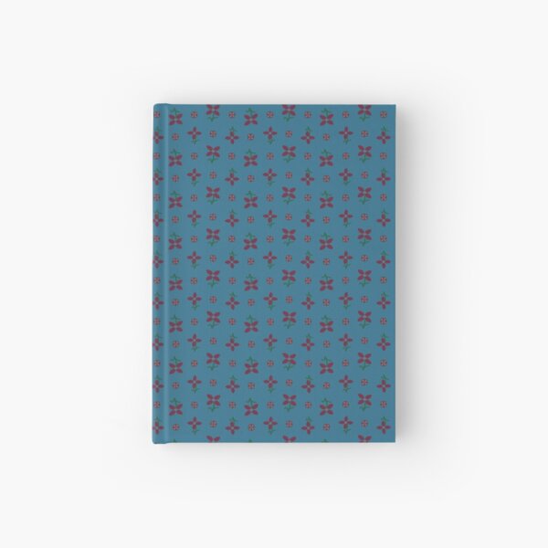 Blue and Red Prairie Dress Pattern Hardcover Journal