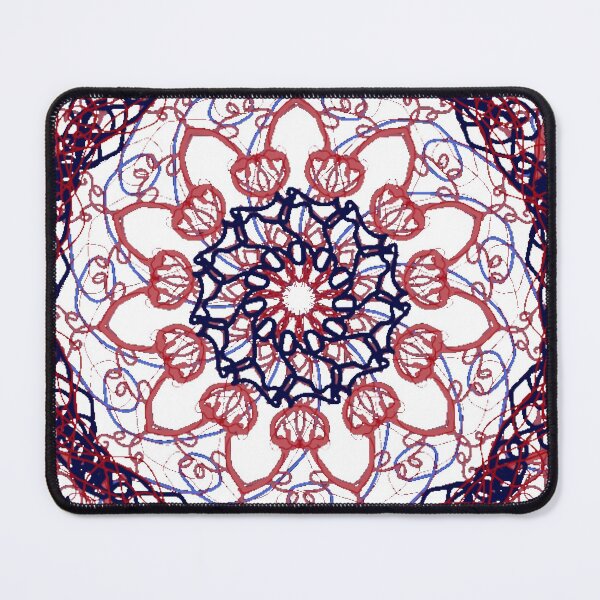 Item preview, ֎ STARFISH ֍ Scribbles ~*Chocolate Liquor Sucker Punch*~ Retro Ocean Sea Marine Fish Creature ~ Mandala Medallion Kaleidoscope Sacred Geometry ~ red blue brown tones designed and sold by Spinning Plates 360.