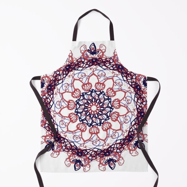 Item preview, ֎ STARFISH ֍ Scribbles ~*Chocolate Liquor Sucker Punch*~ Retro Ocean Sea Marine Fish Creature ~ Mandala Medallion Kaleidoscope Sacred Geometry ~ red blue brown tones designed and sold by Spinning Plates 360.