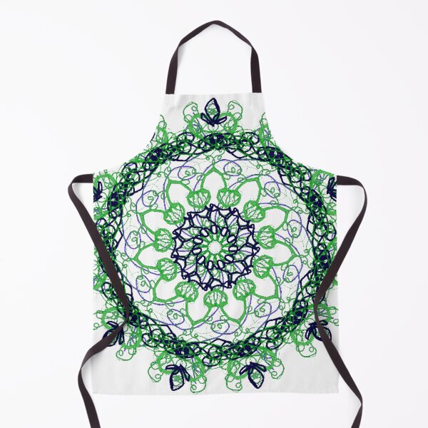 Item preview, ֎ STARFISH ֍ Scribbles ~*Absinthe Sucker Punch*~ Retro Ocean Sea Marine Fish Creature ~ Mandala Medallion Kaleidoscope Sacred Geometry ~ acid green blue tones designed and sold by Spinning Plates 360.