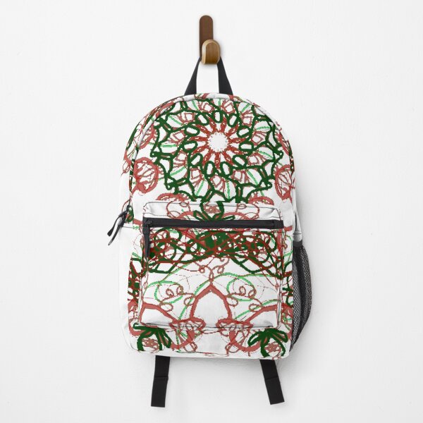 Item preview, ֎ STARFISH ֍ Scribbles ~*Peppermint Sucker Punch*~ Retro Ocean Sea Marine Fish Creature ~ Mandala Medallion Kaleidoscope Sacred Geometry ~ red green holiday colors designed and sold by Spinning Plates 360.