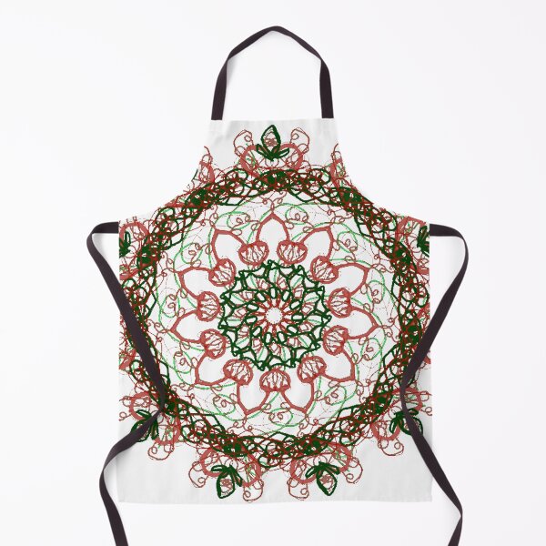 Item preview, ֎ STARFISH ֍ Scribbles ~*Peppermint Sucker Punch*~ Retro Ocean Sea Marine Fish Creature ~ Mandala Medallion Kaleidoscope Sacred Geometry ~ red green holiday colors designed and sold by Spinning Plates 360.