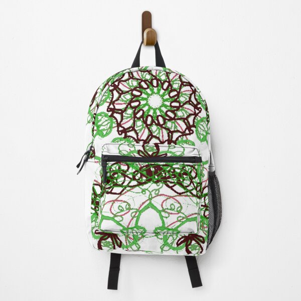 Item preview, ֎ STARFISH ֍ Scribbles ~*Chocolate Mint Sucker Punch*~ Retro Ocean Sea Marine Fish Creature ~ Mandala Medallion Kaleidoscope Sacred Geometry ~ green red brown tones designed and sold by Spinning Plates 360.