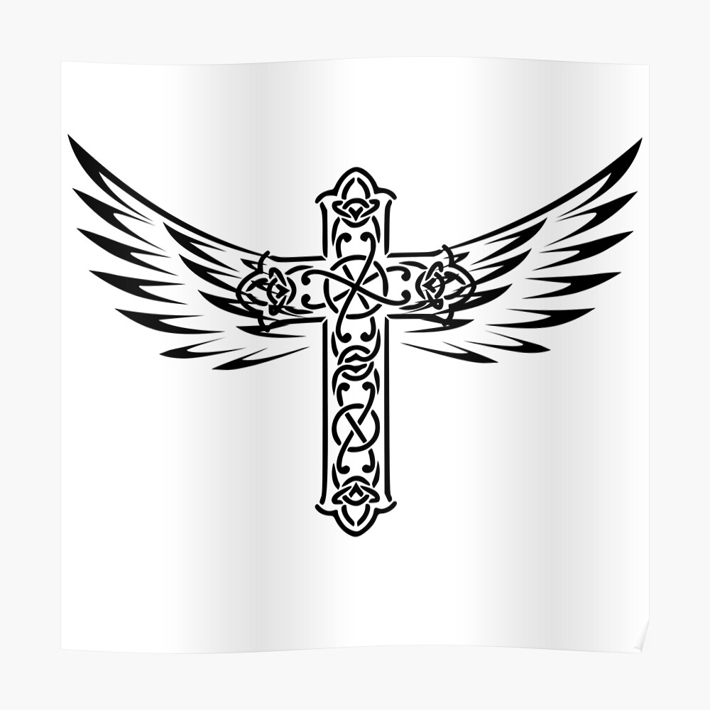 White Jesus Baseball Jersey Christian Cross Angel Wings Pattern