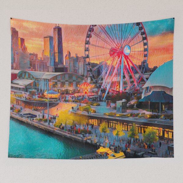 Artikelvorschau, Skyline von Chicago entworfen und verkauft von Sofia-Draws.