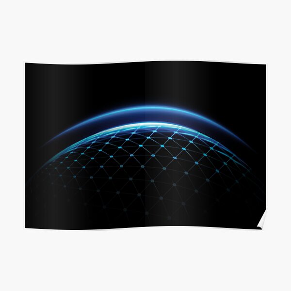 Earth Horizon (Black) Poster