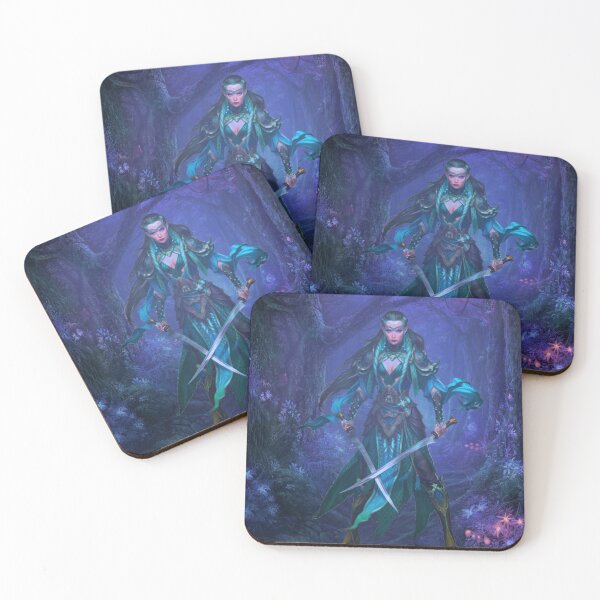 Item preview, Elf warrior at night in the fantasy forest designed and sold by brendanre.