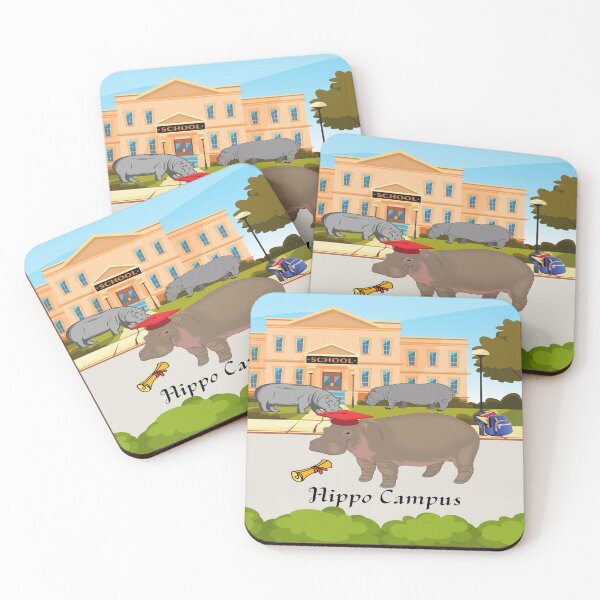 Item preview, Funny "Hippo Campus" Hippopotamuses on College Campus designed and sold by Write-to-Rebel.