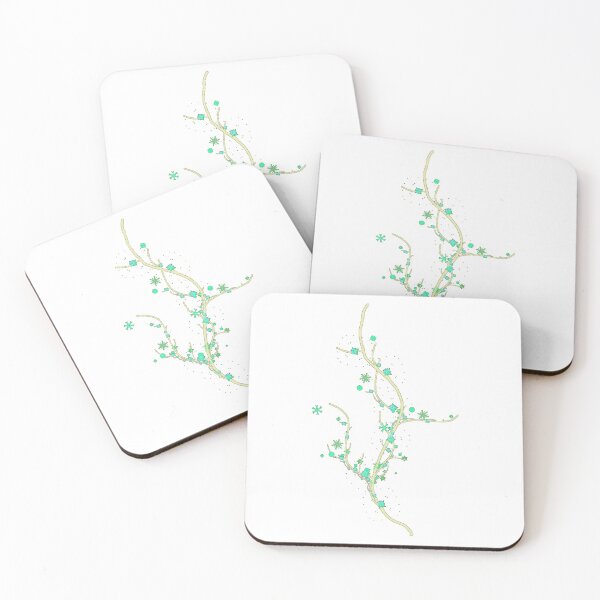 Item preview, ֎ TREE OF LIFE ֍ Fractal ~*Mint Flourishing Stars & Diamonds*~ Retro Mid-Century Floral Flower Botanical Nature Landscape ~ Sacred Geometry~green yellow tones~psychadelic designed and sold by Spinning Plates 360.