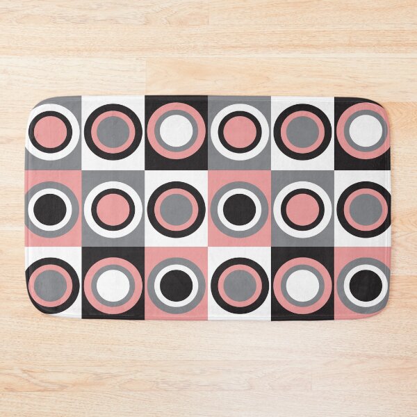 Item preview, Pink Gray Black White Circle Pattern designed and sold by ValeriesGallery.