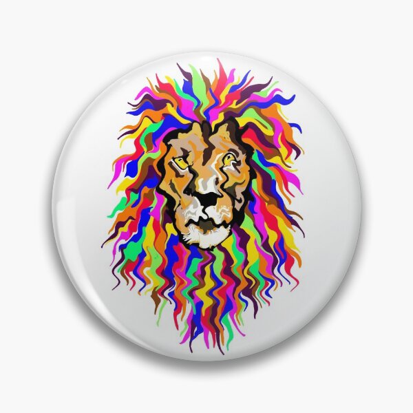 Item preview, Colorful Graphic Lion Head Illustration designed and sold by WhatWhatDesigns.